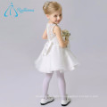 Organza Lace A Line Scoop Bow Robes de fille à fleurs blanches